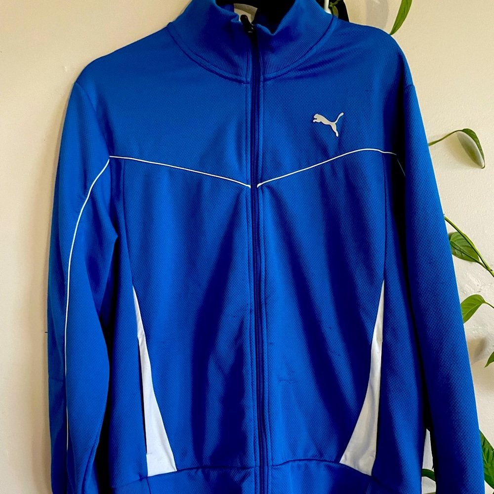 Puma sweater jacket full zip collared sweater
